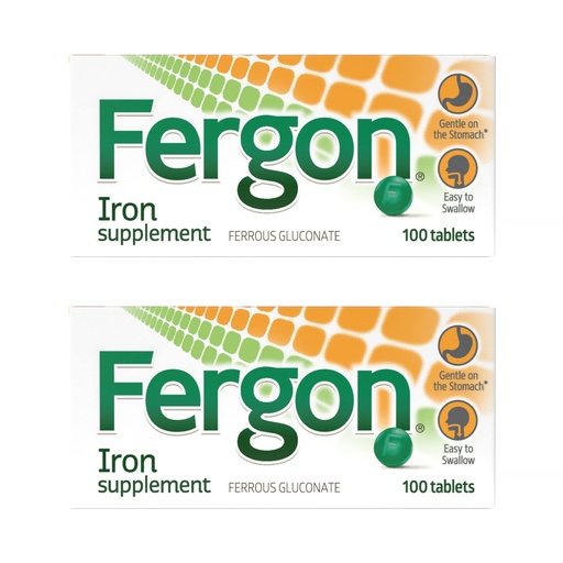 [BRSWYAQHOEGRYDLU] Fergon High Potency Iron Supplement Tablets, 100 Count, Pack of 2