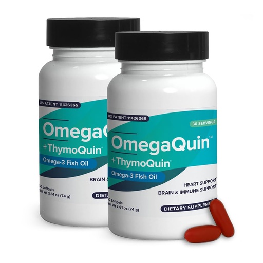 [BRSRA2YYCQHAE3LF] OmegaQuin High Potency Dietary Supplements for Heart, Brain, & Joint Support | Advance Formula of Cold Pressed Black Seed Oil with VivoMega Fish Oil | Omega 3 Supplements for Women & Men, 60 Softgels