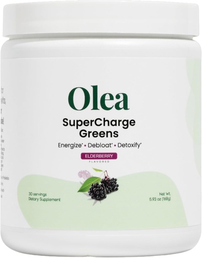 [BRSRAFIBCEAQG3T2] Olea Supercharge Greens - Bloat Relief & Clean Energy Support - Yerba Mate + Probiotics + Digestive Enzymes + Fiber - No Sugar Added - Gut Health Greens Drink eguneroko digestiorako