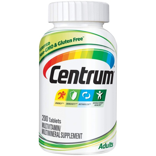 [BRSWIYIOO4FQI3DK] Centrum Adult Multivitamin/Multimineral Supplement with Antioxidants, Zinc, Vitamin D3 and B Vitamins, Gluten Free, Non-GMO Ingredients - 200 Count