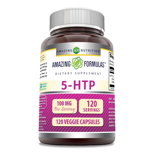 [BRSRMCQTOF6BMADB] Amazing Formulas 5-HTP (Hydroxytryptophan) Supplement | 100 Mg Per Serving | Veggie Capsules | Non-GMO | Gluten Free | Made in USA (1 Pack, 120 Count)
