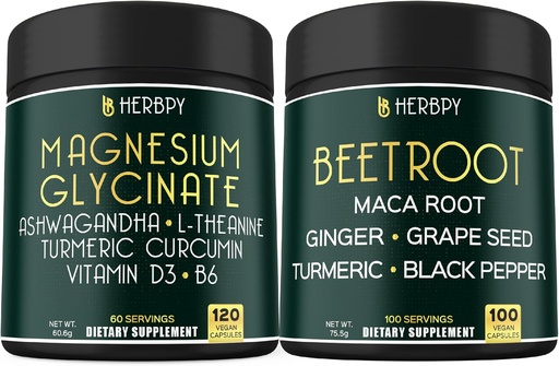 [BRSRABLRBYCQICTZ] Bundle 6in1 Magnesium Glycinate Supplement & 6in1 Beet Root Capsules