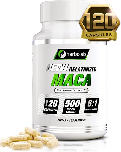 [BRSWIBAOBMHREHDO] Peruvian Maca Root Powder Capsules for Men and Women with Organic Black Maca, Red Maca, Yellow Maca Root Extract Capsules, Gelatinized 2000 mg Per Day, Lepidium Meyenii, Peruvian Ginseng, Vegan Pills