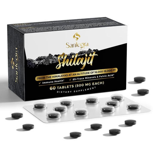 [BRSROGI5A4PQMD3G] 30,000 MG Shilajit Tablets, 100% Shilajit Pure Tablets for Women & Men, Himalayan Organic, Fulvic Acid & 85+ Trace Minerals, Resin Supplement for Energy and Immune System, 60 Counts