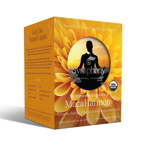 [BRSWIZAAAAMRAELC] Femmenessence® MacaHarmony® – Clinically Studied Hormone Balance Support for Menstrual Health, PMS Relief, Mood, Skin & Fertility, 120 Natural Organic Vegan Capsules (60 Day Supply)