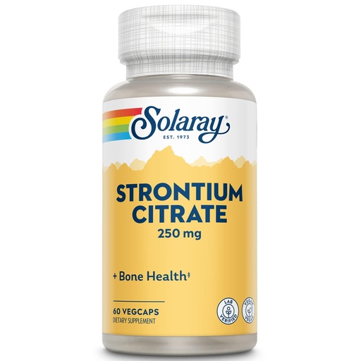 [BRSWIYAACABROYDA] Solaray Strontium Citrate 250 mg | Healthy Bones & Teeth Support | Gentle Digestion, Enhanced Absorption | 60 VegCaps