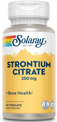 [BRSWIYAACABROYDA] Solaray Strontium Citrate 250 mg Nevada 124; Healthy Bones & Teeth Support Nevada Nevada 124; Gentle Digestion, Enhanced Absorption Nevada 124; 60 VegCaps
