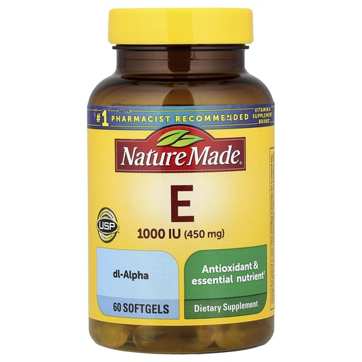 [BRSWIEAOAUDBU3QZ] Nature Made Vitamin E 1000 IU (dl-Alpha) Softgels 60 Ct