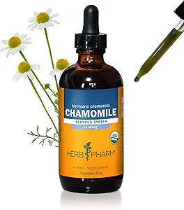 [BRSWIY37PIIACF3O] Herb Pharm Certified Organic Chamomile Liquid Extract for Calming Nervous System Support - 4 Ounce