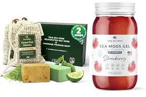 [BRSRAGA5DMHRSH37] Sea Moss Soap Green Tea Matcha & Aloe Bergamot & Strawberry Sea Moss Gel