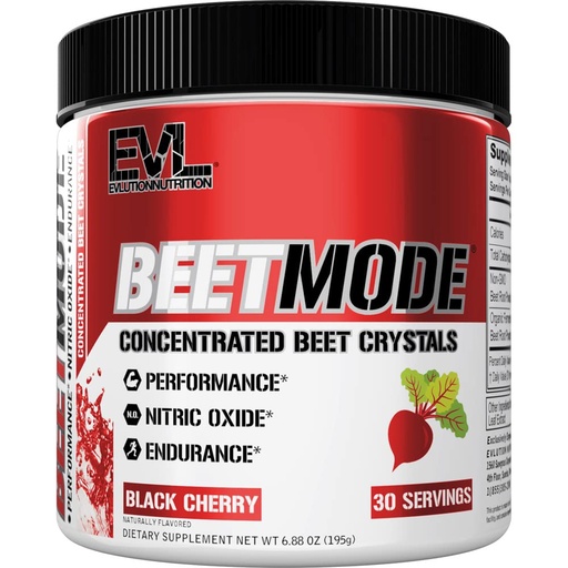 [BRSWGBI7CINW223B] Evlution Nutrition BeetMode - Beet Root Powder - Nitric Oxide Booster - Black Cherry Flavor - Pre or Post-Workout Supplement for Enhanced Energy & Performance - Vegan & Gluten Free - 30 Servings