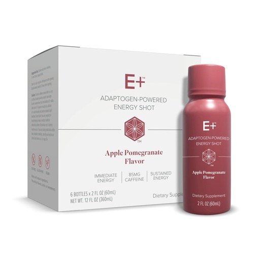 [BRSWIEI4C4IQCFDI] Isagenix E+ - Liquid Energy Shot with Plant-Based Caffeine & Adaptogenic Botanical Blend - Support Endurance with Flavored Energy Shot - Apple Pomegranate - 2 Oz Bottles (6 Pack)