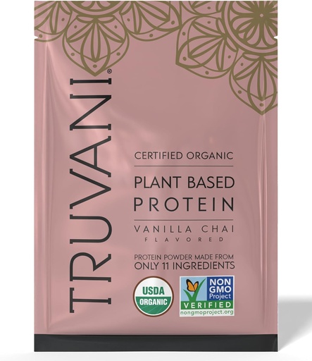 [BRSRMHQDOB5REE36] Truvani Vegan Pea Protein Powder | Vanilla Chai | 20g Organic Plant Based Protein | 1 Serving | Keto | Gluten & Dairy Free | Low Carb | No Added Sugar