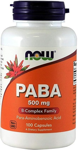 [BRSWIYYPOMNW2FL2] NOW Paba 500mg , 100 Capsules(Pack of 3)