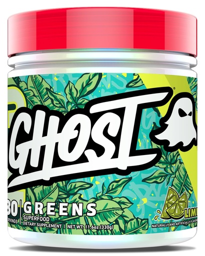 [BRSW2CQBAUHQY3LO] GHOST Greens Powder, Lime - 30 Servings - 19 Superfood Greens & Reds Powder, Fruits, Vegetables, Spirulina, & Chlorella, Prebiotics, 10 Billion CFU Probiotic & Digestive Enzymes - Gluten-Free
