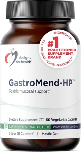 [BRSWIYDQOMFBG3A3] Diseños para GastroMend HP - Mastic Gum, Zinc, L-Carnosine, Deglycyrrhizinated Licorice Gut Health Supplements - May Support Gastric Health, Occasional Bloating or Upset Stomach (60 cápsulas)
