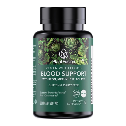 [BRSROBIZCMNBGHYV] PlantFusion Vegan Iron Supplement for Women & Men - Gentle Plant-Based Iron with Vitamin C, Methyl B12, Folate - Non-Constipating, Wholefood Iron Pills for Energy, Anemia & Blood Support, 60 Capsules