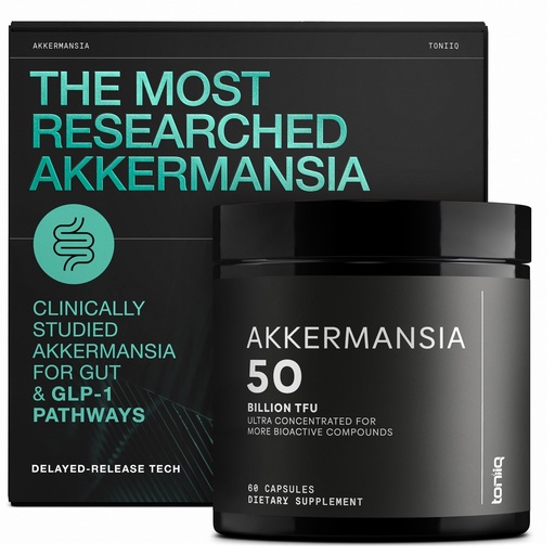 [BRSRAGLQBMAQOGTV] Toniiq Akkermansia Probiotic – 50 Billion TFU – Supports Gut Health & GLP-1 Activity