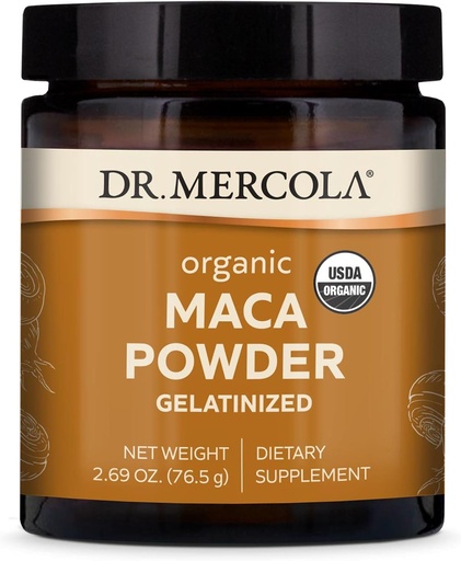 [BRSW2ZA5OYFAOEL3] Dr. Mercola Organic Maca Powder Gelatinized Dietary Supplement, 2.69 oz (45 Servings), Non GMO, Soy Free, Gluten Free, USDA Organic