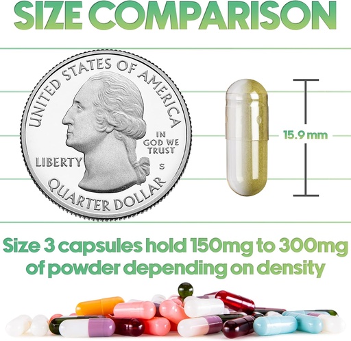 [BRSWYGAYBB6RAD3D] XPRS Nutra Delayed Release Size 3 Empty Capsules - 1000 Count Clear Empty Vegan Capsules - Vegetarian Pills - DIY Vegetable Capsule Filling - Fillable Veggie Gel Caps for Do-It-Yourself Supplements