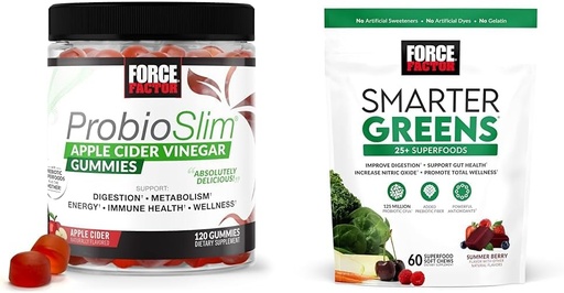 [BRSROBL3CQNQGCTD] Siła Factor ProbioSlim Jabłko Cydr Gummeje ocet z organicznych, LactoSpore & Inteligentna zieleń Superfood Chews, Zielone i Superfoods z Probiotyki, Przeciwutleniacz