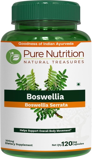 [BRSRE232CMHRGCAV] Pure Nutrition Boswellia Serrata 15:1 Extract 600mg | 120 Cap | Min 65% Boswellic Acids | Each Serving Offer 600mg 15:1 Extract Equivalent to 9000mg Raw Boswellia Powder | Non-GMO