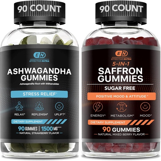 [BRSRMCYLOZYAEDQ4] TÕHUS NUTRA Ashwagandha Gummies & Saffron Gummies