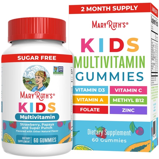 [BRSWGBIEDNYBU23J] MARYRUTH'S Kids Vitamins | Multi | Sugar Free | 2 Month Supply | Kids Multivitamin Gummies for Ages 2+ | Vegan | Only 1 Gummy a Day | 60 Count