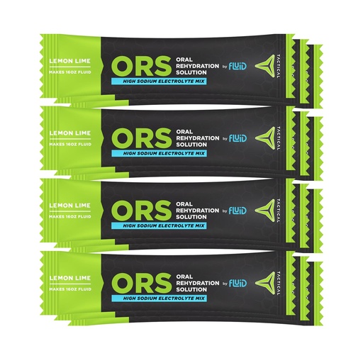 [BRSWYZIKAAAQI3LK] Fluid Tactical - ORS (Oral Rehydration Solution), Recover Faster, Extreme Dehydration Electrolytes, 12pack (Lemon Lime)