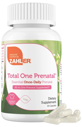 [BRSWGEIQOIIWAG3V] Zahler - Total One Prenatal Vitamins for Women (60 Count) Daily Multi Vitamin Prenatals with Folic Acid, Iron, Zinc & 19 Other Essential Vitamins & Minerals - Kosher Pre Natal Multivitamin Capsules