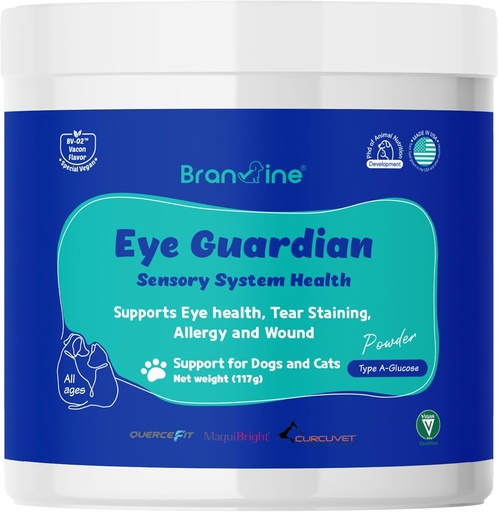 [BRSRMGI3AAORQ3A6] Eye Guardian pentru pisici și câini - susține sănătatea ochilor, Tear Staining, Alergie și Răni (117g) cu MaquiBright (greutate normală)