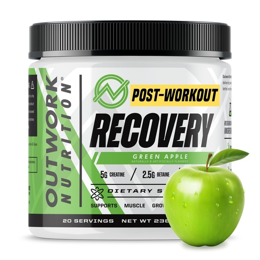 [BRSWYADYOENWA3DU] Outwork Nutrition Post Workout Recovery Powder - Creatine Monohydrate, KSM-66 Ashwagandha & Tart Cherry - Speeds Recovery, Eases Soreness - Creatine Powder for Men & Women, Green Apple, 240 Gr