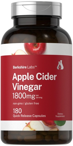 [BRSRAFAKDIIWEHI2] Horbaach Apple Cider Vinegar Capsules 1800 mg | 180 Count | Non-GMO & Gluten Free Supplement | By Berkshire Labs