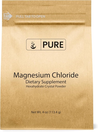[BRSWGZATDJ5RUCLZ] Pure Original Ingredients Magnesium Chloride (4oz) Oral Supplement, Crystal Powder, Magnesium Supplement, Food Grade