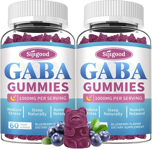[BRSRAAQTCF6QYA3O] 2 pakkaus GABA Gummies aikuisille, rentoutuminen, Zzz & Mood ... Sokeriton rauhallinen Gummy L-Theanine, 5-HTP, D3-vitamiinia...