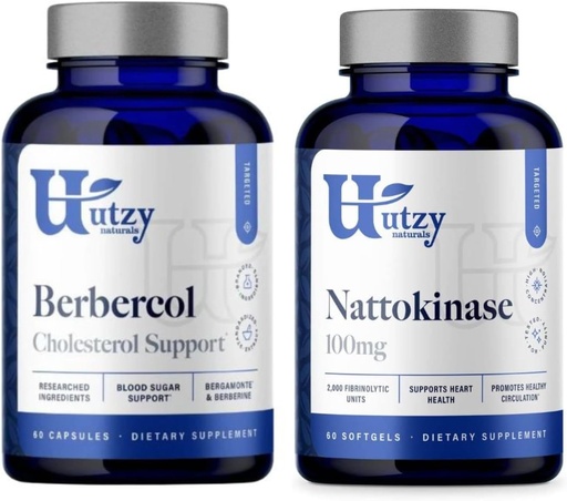 [BRSROAYEB4DWKYI6] Utzy Naturals Metabolic Support Bundle | Nattokinase 100 mg and Berbecol 500 mg
