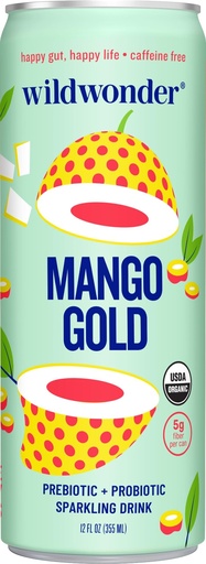 [BRSW2HA2AQIWY3Y2] Wild Wonder Organic Mango Gold Prebiotic & Probiotic Drink, 12 FZ
