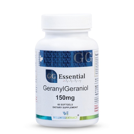 [BRSW2Z32C4NBGDIV] WELLNESS EXTRACT Geranylgeraniol GG 150mg, Annatto Derived Supplement for CoQ10 Support, Cellular Energy & Muscle Health, Non-GMO, Gluten Free, 60 Softgels