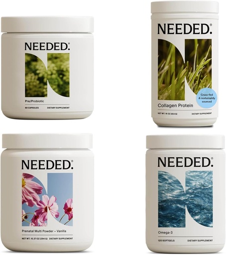[BRSRAAI6CAGQOH3Z] Needed. Complete Prenatal Bundle | Multivitamin, Pre/Probiotic, Collagen, & Omega-3 for Pregnancy & Postpartum