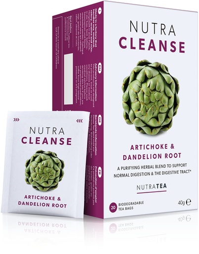 [BRSWGCACCQCAIGTL] Nutra Tea NUTRACLEANSE - Detox Tea | Colon Cleanse Tea | Constipation Teabags - Full Body Detox Cleanse – Includes Dandelion Root & Burdock Root - 20 Individually Wrapped Bags - Herbal Teas (1 Pack)