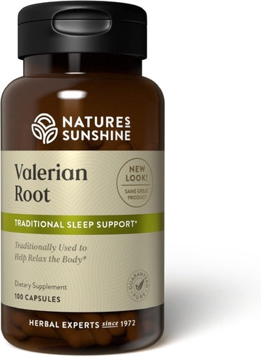 [BRSWIYQ6CIAREEQ5] Nature's Sunshine Valerian Root, 100 Capsules | Herbal Supplement Promotes Relaxation, Supports Sleep, and Delivers Natural Nervous System Support