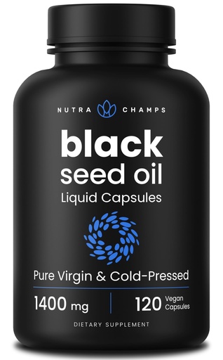 [BRSWGELYAQIWMA3G] NutraChamps Black Seed Oil Organic Cold Pressed | 120 Vegan Softgel | Virgin Nigella Sativa Pills with Vitamin E & Thymoquinone | Rich in Omega 3 6 9 | Unrefined Black Cumin Seed Oil Capsules