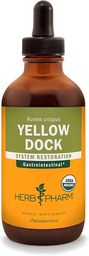 [BRSWIYT3CYBGICD2] Herb Pharm Yellow Dock Liquid Extract for Digestive System Support - 4 Ounce