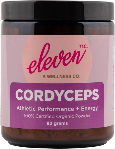 [BRSROGD4CQMB4DTB] Eleven TLC - Cordyceps Mushroom Powder Superfood,100% Organic, Athletic Performance + Energy, US Grown - 3rd Party Tested, GMO Free Non - Reactive Glass, Servings