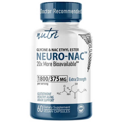 [BRSROHQYOYBQE2A4] Nutri Neuro NAC Supplement 375mg Extra Strength with 1800mg Glycine - N-Acetyl Cysteine Ethyl Ester - 20x More Bioavailable - Boost Glutathione 10x More - 90 Vegan Capsules - 3rd Party Tested