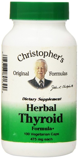 [BRSWIYQLBUPRC3TC] Christopher's Original Formulas Herbal Thyroid | 100 Vegetarian Capsules | Traditional Herbal Blend Made with Kelp, Fo-Ti & Gotu Kola | Made in the USA