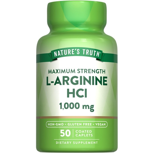 [BRSWICQBBBYQI3TY] Nature's Truth L-Arginine HCL 1000mg | 50 Caplets | Essential Amino Acid Supplement | Vegan, Non-GMO & Gluten Free Supplement