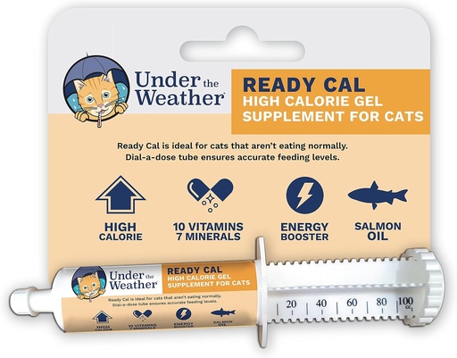 [BRSWGFAHOYCBQDLU] Under The Weather Pet | Ready Cal for Cats 100cc | High Calorie Supplement | Cat Weight Gainer and High Calorie Booster | 10 Vitamins, 7 Minerals & Omega Fatty Acids (for Cats 100cc)