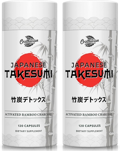 [BRSRAA35CB6A2C3Z] Takesumi Bamboo Charcoal 2000mg – Activated Charcoal from Bamboo for Max Absorption, Detox & Gut, 120 Vegan Capsules（2 Bottle）