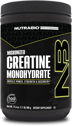 [BRSWIYL2OAARODDO] NutraBio Pure Micronized Creatine Monohydrate Powder Supplement, Unflavored, (500 g) - Bulk Muscle Energy, Recovery eta Indarra onartzen ditu - HPLC Probatu Creatine Powder gehigarria gizon eta emakumeentzat